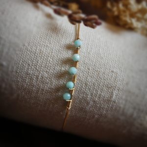 Bracelet jonc goldfilled avec perles d'amazonite
