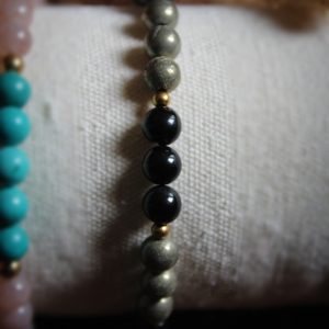 Bracelet énergétique tourmaline et pyrite