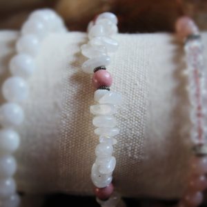 bracelet énergétique en péristérite et rhodonite