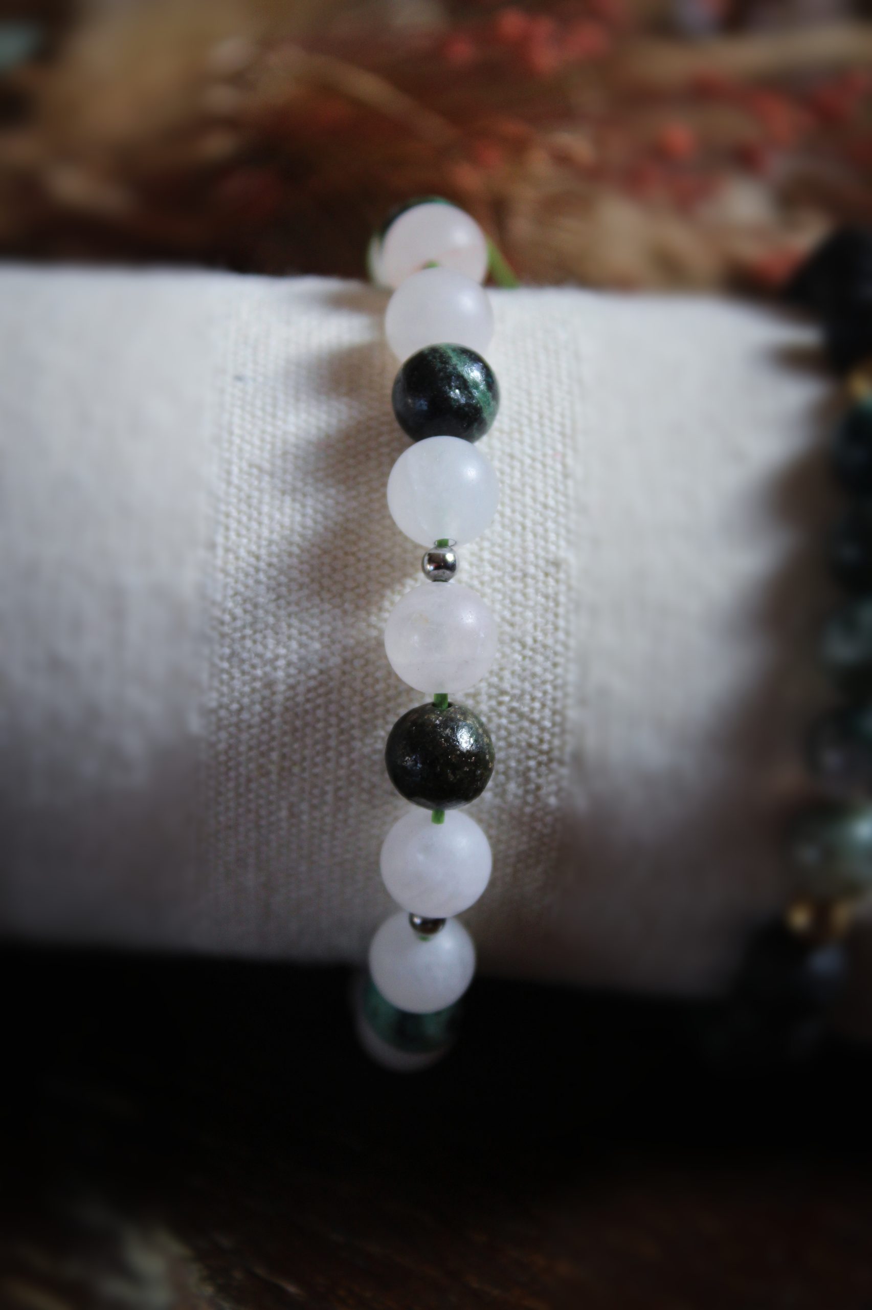 Bracelet énergétique quartz rose et turquoise africaine