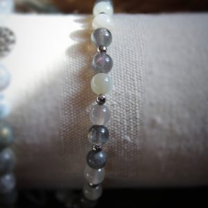 Bracelet énergétique en labradorite et pierre de lune