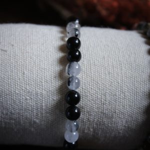 bracelet énergétique en tourmaline et quartz tourmaliné