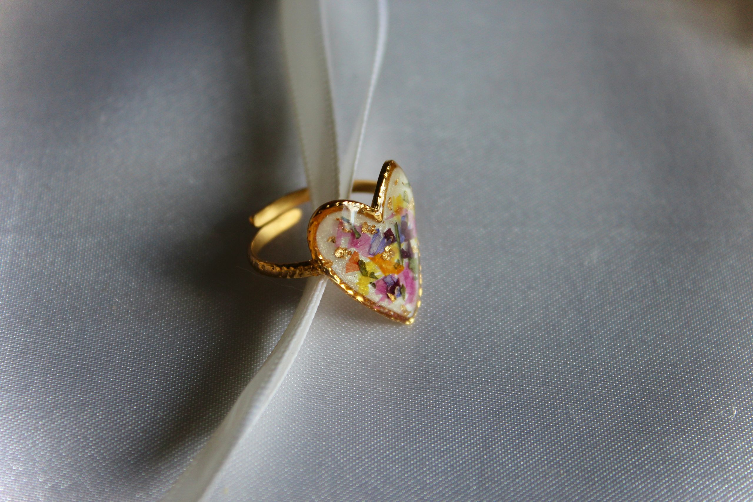 Bague de mariée résine réglable