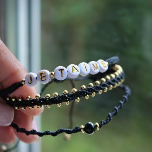 Bracelet macramé message & pierre naturelle